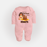Tiny Toes Big Onam Vibes Girl Full Body Suit - BABY PINK - New Born (Chest 7.5")