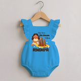 Tiny Toes Big Onam Vibes Romper Frock | Custom Baby Romper Frock for Onam Celebration - SKY BLUE - 0 - 3 Months Old (Chest 19")