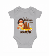 Tiny Toes Big Onam Vibes Girl Romper - GREY - New Born (Chest 14")