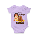 Tiny Toes Big Onam Vibes Girl Romper - LILAC - New Born (Chest 14")