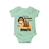Tiny Toes Big Onam Vibes Girl Romper - MINT GREEN - New Born (Chest 14")