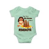 Tiny Toes Big Onam Vibes Romper / Onesie | Custom Baby Romper / Onesie for Onam Celebration - MINT GREEN - New Born (Chest 14")