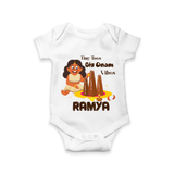Tiny Toes Big Onam Vibes Girl Romper - WHITE - New Born (Chest 14")