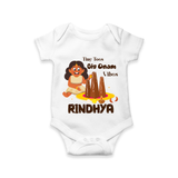 Tiny Toes Big Onam Vibes Romper / Onesie | Custom Baby Romper / Onesie for Onam Celebration - WHITE - New Born (Chest 14")