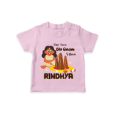 Tiny Toes Big Onam Vibes T-Shirt | Custom Baby T-Shirt for Onam Celebration - BABY PINK - 0-5 Months Old (Chest 17")