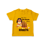 Tiny Toes Big Onam Vibes Girl T Shirt - CHROME YELLOW - 0-5 Months Old (Chest 17")