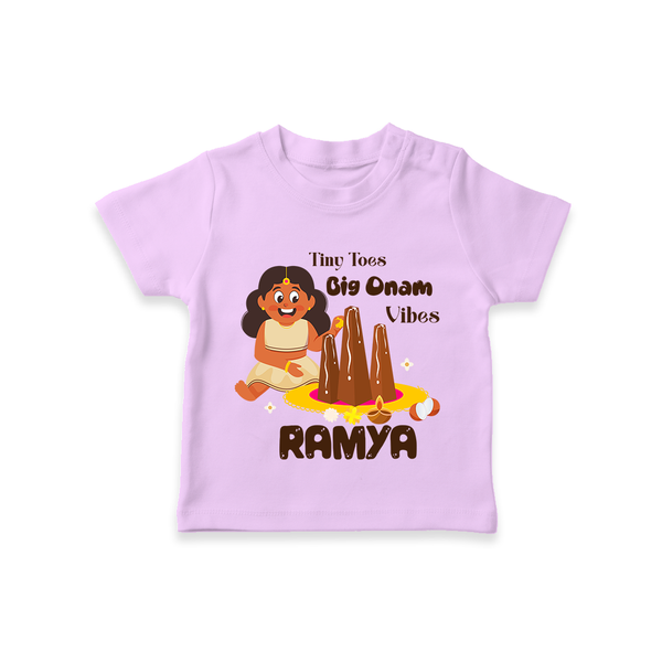 Tiny Toes Big Onam Vibes Girl T Shirt - LILAC - 0-5 Months Old (Chest 17")