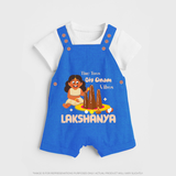 Tiny Toes Big Onam Vibes Dungaree Set | Custom Baby Dungaree Set for Onam Celebration - COBALT BLUE - 0 - 5 Months Old (Chest 18")