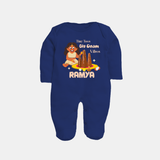 Tiny Toes Big Onam Vibes Girl Full Body Suit - NAVY BLUE - New Born (Chest 7.5")