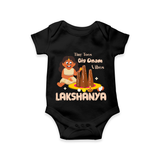 Tiny Toes Big Onam Vibes Romper / Onesie | Custom Baby Romper / Onesie for Onam Celebration - BLACK - New Born (Chest 14")