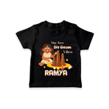 Tiny Toes Big Onam Vibes Girl T Shirt - BLACK - 0-5 Months Old (Chest 17")