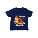 Tiny Toes Big Onam Vibes Girl T Shirt - NAVY BLUE - 0-5 Months Old (Chest 17")