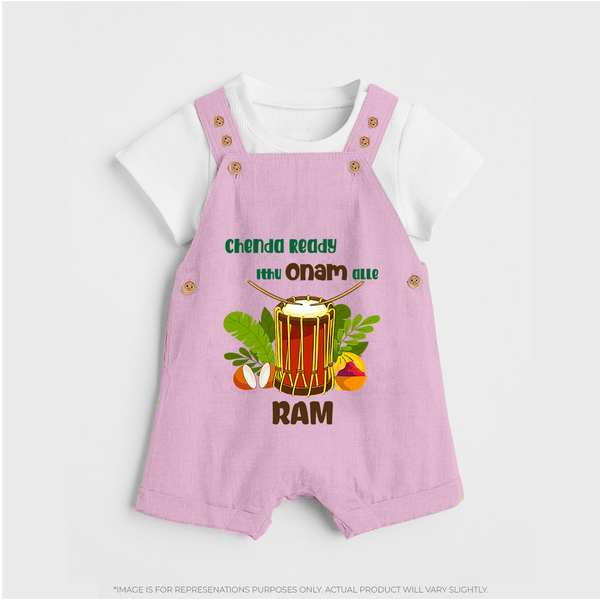 Chenda Ready Onam Celebration Dungaree - BABY PINK - 0 - 5 Months Old (Chest 18")