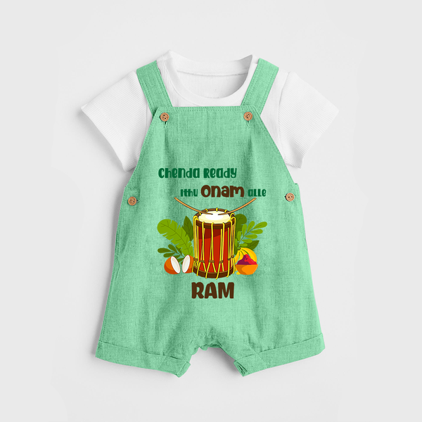 Chenda Ready Onam Celebration Dungaree - GREEN - 0 - 5 Months Old (Chest 18")