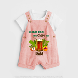 Chenda Ready Onam Celebration Dungaree - PEACH - 0 - 5 Months Old (Chest 18")