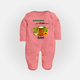 Chenda Ready Onam Celebration Full Body Suit - PEACH - New Born (Chest 7.5")