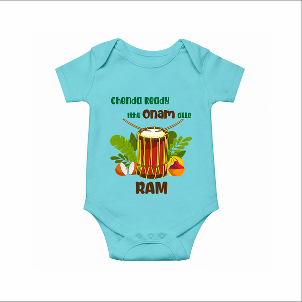 Chenda Ready Onam Celebration Romper - ARCTIC BLUE - New Born (Chest 14")