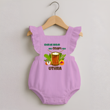 Chenda Ready Ithu Onam Alle Romper Frock | Custom Baby Romper Frock for Onam Fun with Chenda - BABY PINK - 0 - 3 Months Old (Chest 19")