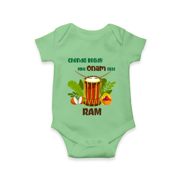 Chenda Ready Onam Celebration Romper - GREEN - New Born (Chest 14")