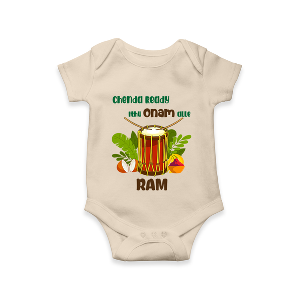 Chenda Ready Onam Celebration Romper - IVORY - New Born (Chest 14")