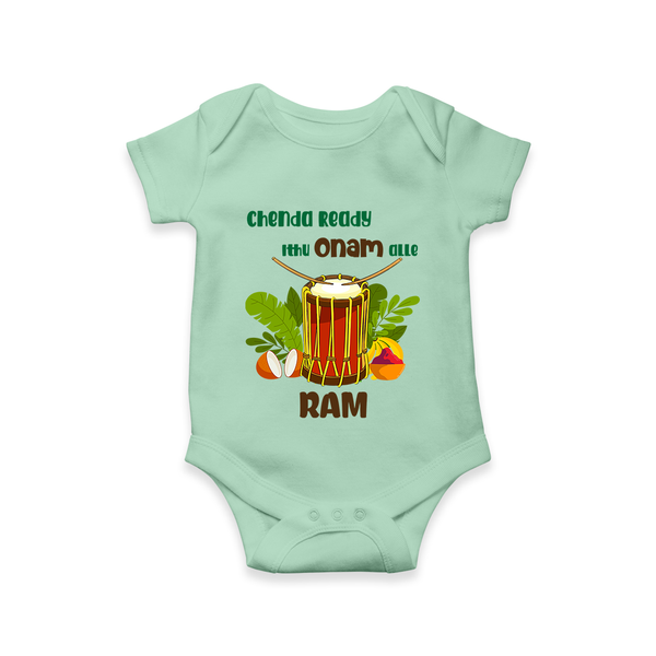 Chenda Ready Onam Celebration Romper - MINT GREEN - New Born (Chest 14")