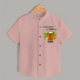 Chenda Ready Onam Celebration Shirt - PEACH - 0 - 6 Months Old (Chest 23")