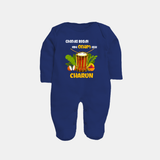 Chenda Ready Onam Celebration Full Body Suit - NAVY BLUE - New Born (Chest 7.5")