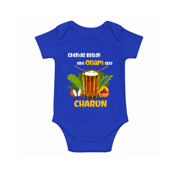 Chenda Ready Onam Celebration Romper - COBALT BLUE - New Born (Chest 14")