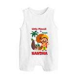 Little Maveli in Town Button Romper - WHITE - New Born (Chest 18")