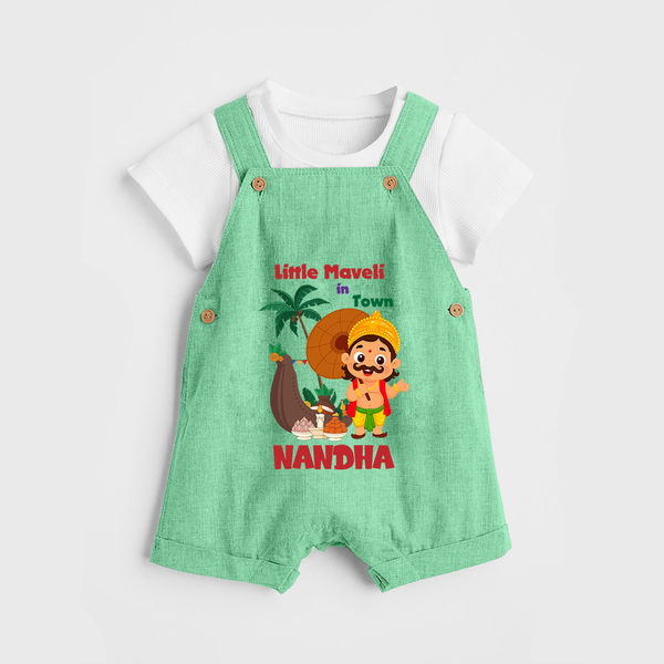 Little Maveli in Town Dungaree - GREEN - 0 - 5 Months Old (Chest 18")