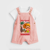 Little Maveli in Town Dungaree - PEACH - 0 - 5 Months Old (Chest 18")