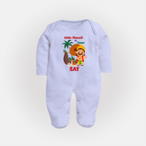 Little Maveli in Town Sleep Suit | Personalized Baby Sleep Suit for Onam Celebrations - BABY BLUE - New Born (Chest 7.5")