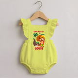 Little Maveli in Town Romper Frock - PASTEL YELLOW - 0 - 3 Months Old (Chest 19")