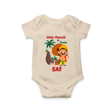 Little Maveli in Town Romper / Onesie | Personalized Baby Romper / Onesie for Onam Celebrations - IVORY - New Born (Chest 14")