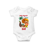 Little Maveli in Town Romper / Onesie | Personalized Baby Romper / Onesie for Onam Celebrations - WHITE - New Born (Chest 14")