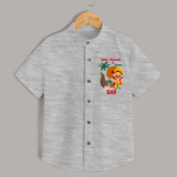 Little Maveli in Town Shirt | Personalized Baby Shirt for Onam Celebrations - GREY - 0 - 6 Months Old (Chest 23")