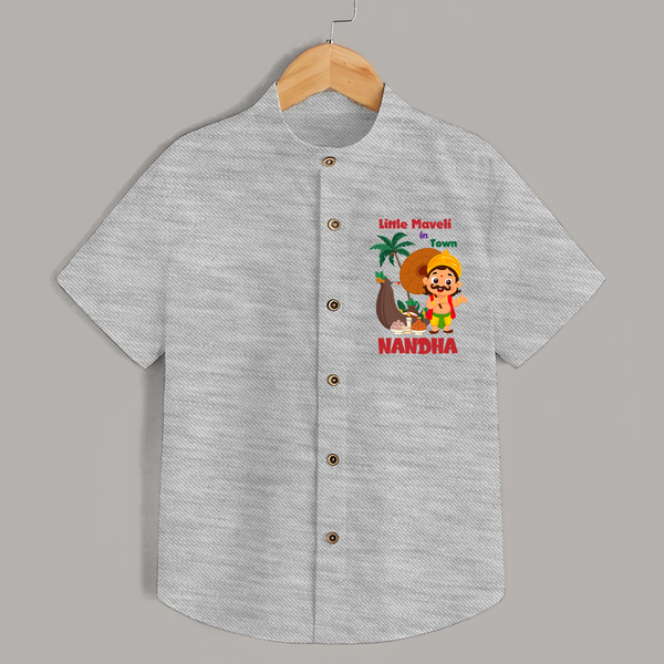 Little Maveli in Town Shirt - GREY - 0 - 6 Months Old (Chest 23")
