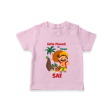 Little Maveli in Town T-Shirt | Personalized Baby T-Shirt for Onam Celebrations - BABY PINK - 0-5 Months Old (Chest 17")
