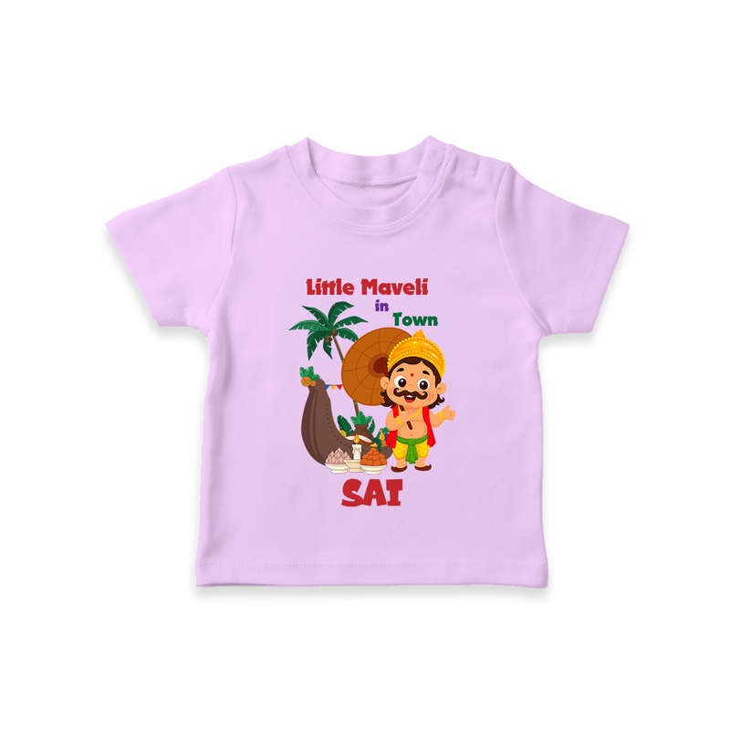 Little Maveli in Town T-Shirt | Personalized Baby T-Shirt for Onam Celebrations - LILAC - 0-5 Months Old (Chest 17")