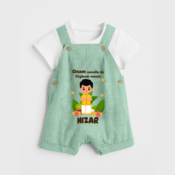 Onam Style Traditional Boy Dungaree - MINT GREEN - 0 - 5 Months Old (Chest 18")