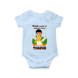 Onam Aanallo Da Styleum Venam Romper / Onesie | Custom Baby Romper / Onesie for Onam Style - BABY BLUE - New Born (Chest 14")