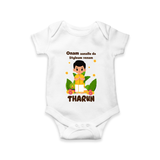 Onam Aanallo Da Styleum Venam Romper / Onesie | Custom Baby Romper / Onesie for Onam Style - WHITE - New Born (Chest 14")