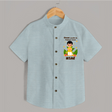 Onam Style Traditional Boy Shirt - ARCTIC BLUE - 0 - 6 Months Old (Chest 23")