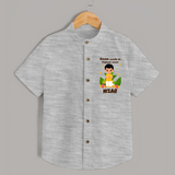 Onam Style Traditional Boy Shirt - GREY - 0 - 6 Months Old (Chest 23")