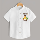 Onam Style Traditional Boy Shirt - WHITE - 0 - 6 Months Old (Chest 23")