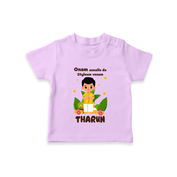 Onam Aanallo Da Styleum Venam T-Shirt | Custom Baby T-Shirt for Onam Style - LILAC - 0-5 Months Old (Chest 17")
