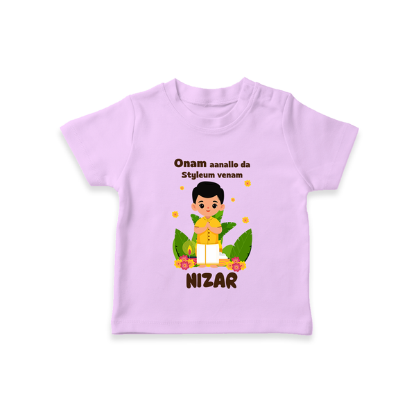 Onam Style Traditional Boy T Shirt - LILAC - 0-5 Months Old (Chest 17")