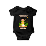 Onam Aanallo Da Styleum Venam Romper / Onesie | Custom Baby Romper / Onesie for Onam Style - BLACK - New Born (Chest 14")