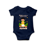 Onam Style Traditional Boy Romper - NAVY BLUE - New Born (Chest 14")