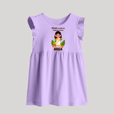 Onam Aanallo Da Styleum Venam Baby Frock | Personalized Baby Baby Frock for Onam Festival - LILAC - 0 - 3 Months Old (Chest 17")